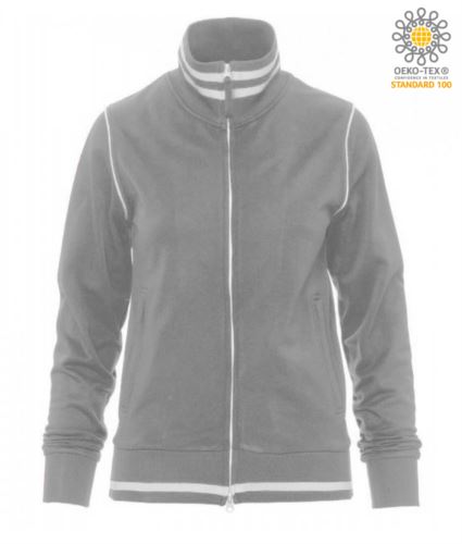 Felpa zip lunga donna