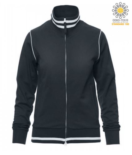 Felpa zip lunga donna