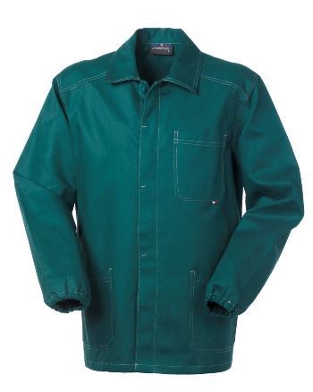 giacca da lavoro colore verde con bottoni coperti 100% cotone irrestringibile