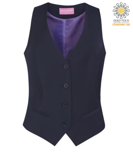 Gilet donna dal taglio sartoriale sfiancato colore blu navy