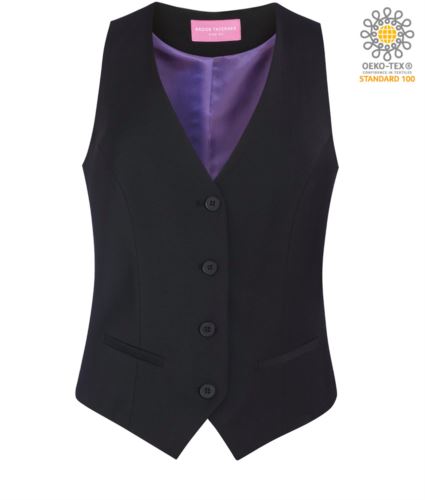 Gilet donna dal taglio sartoriale sfiancato colore nero