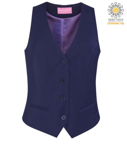 Gilet donna dal taglio sartoriale sfiancato colore mid blu