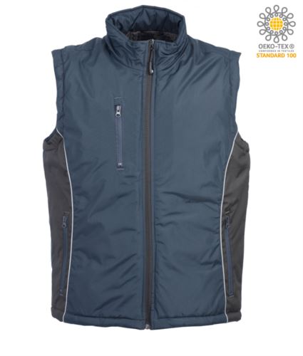 Gilet imbottito bicolore blu navy e nero