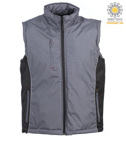 Gilet imbottito bicolore grigio e nero