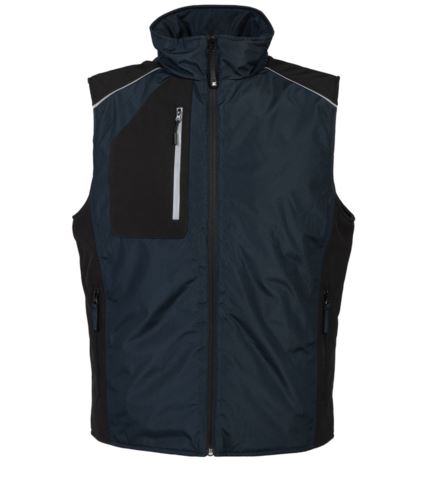 Gilet impermeabile blu navy e nero