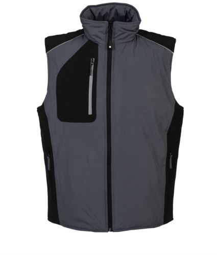 Gilet impermeabile grigio e nero