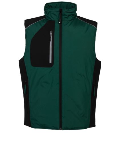 Gilet impermeabile verde e nero