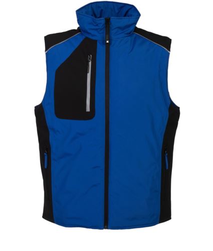 Gilet impermeabile azzurro royal e nero