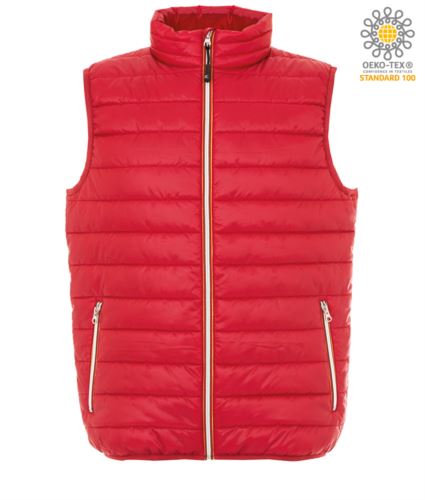 gilet da lavoro in nylon colore rosso con imbottitura in Poliestere