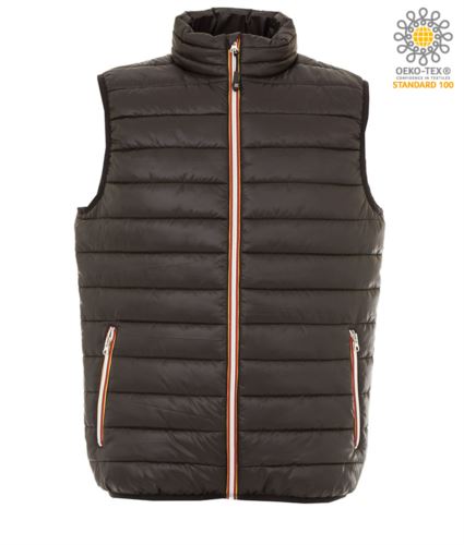 gilet da lavoro in nylon colore nero con imbottitura in Poliestere