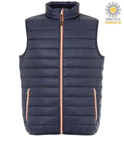 gilet da lavoro in nylon colore blu con imbottitura in Poliestere