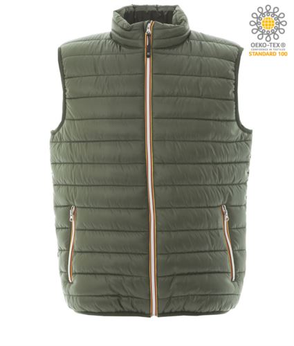 Gilet da lavoro in nylon colore verde con imbottitura in Poliestere