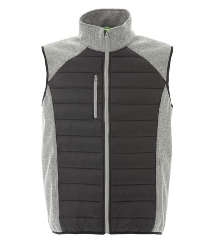 Gilet in tessuto composito grigio/nero