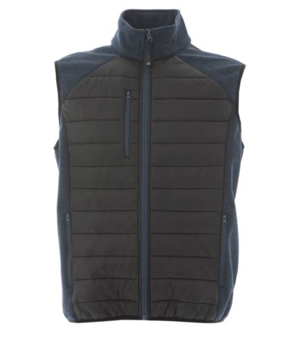 Gilet in tessuto composito blu navy/nero