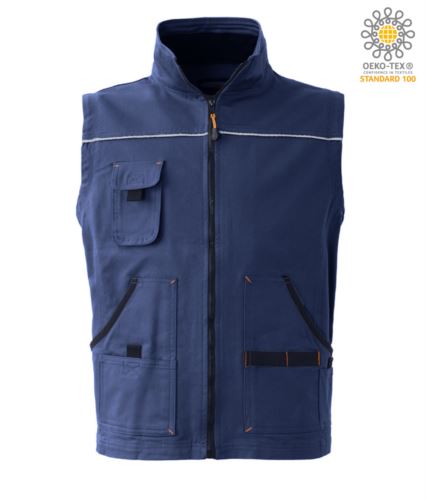 Gilet multitasche blu navy/nero