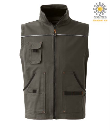 Gilet multitasche verde militare/nero