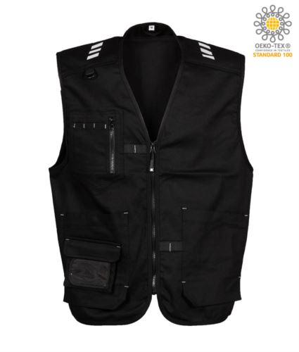 Gilet multitasche elasticizzato nero