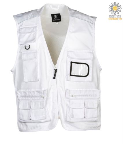 Gilet multitasche estivo bianco