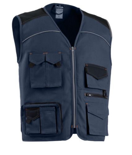 Gilet multitasche estivo blu navy