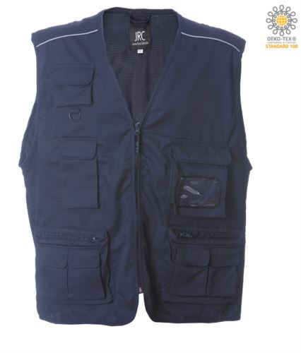 Gilet multitasche estivo blu navy