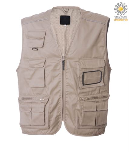 Gilet da lavoro estivo beige