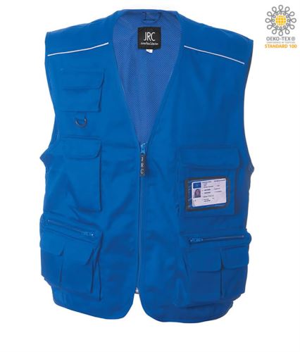 Gilet multitasche estivo azzurro royal