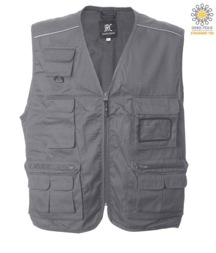 Gilet multitasche estivo grigio