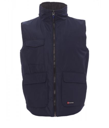 Gilet multitasche impermeabile imbottito blu navy