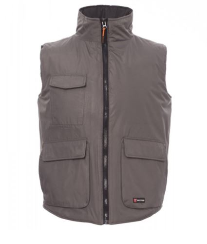 Gilet multitasche impermeabile imbottito grigio