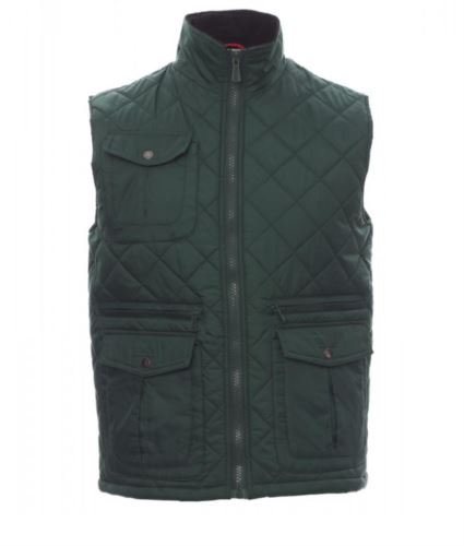 Gilet multitasche trapuntato verde