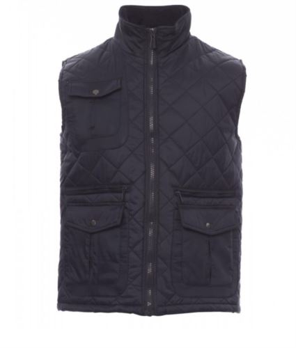 Gilet multitasche trapuntato blu navy