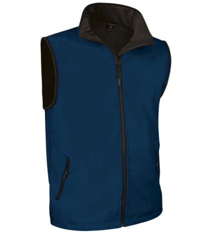 gilet in softshell blu navy