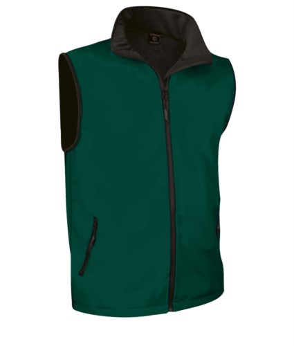 gilet in softshell verde scuro