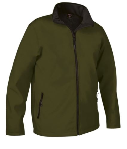 Giubbino in softshell verde militare