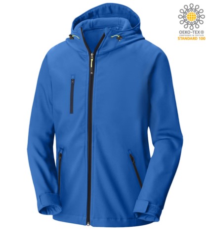 Giubbino in softshell a due strati azzurro royal