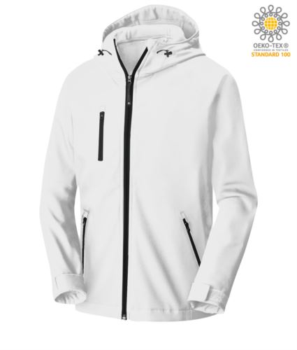 Giubbino in softshell a due strati bianco