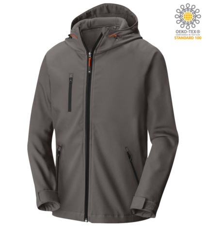 Giubbino in softshell a due strati grigio