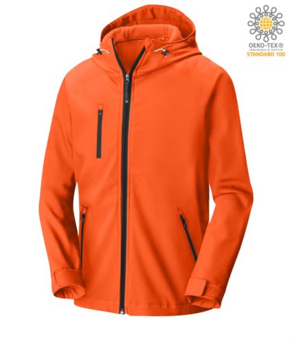 Giubbino in softshell a due strati arancione