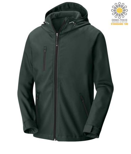 Giubbino in softshell a due strati verde