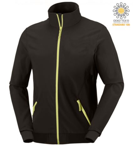 Giubbotto in softshell nero e giallo