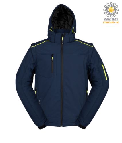 Giubbotto in softshell a 3 strati blu navy