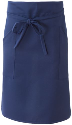 Grembiule cuoco con doppia tasca, chiusa con laccio in vita. Colore: Blu Navy