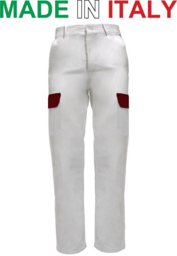 Pantalone da lavoro bicolore Bianco Rosso