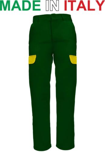 Pantalone da lavoro bicolore Verde Bottiglia Giallo