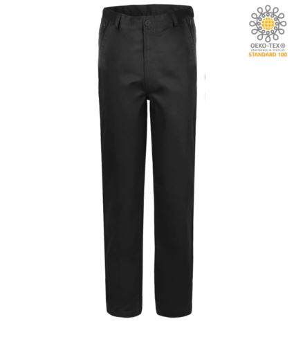 Pantaloni elasticizzati da lavoro vestibilità classica, multi stagione, colore nero