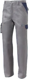 Pantalone da lavoro multitasche bicolore grigio, pantalone da lavoro con tasconi