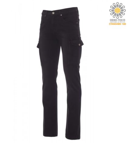 Pantalone jeans multitasche nero