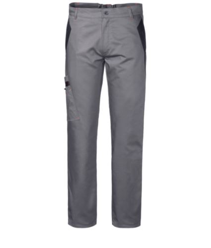 Pantaloni multitasche bicolore grigio/nero