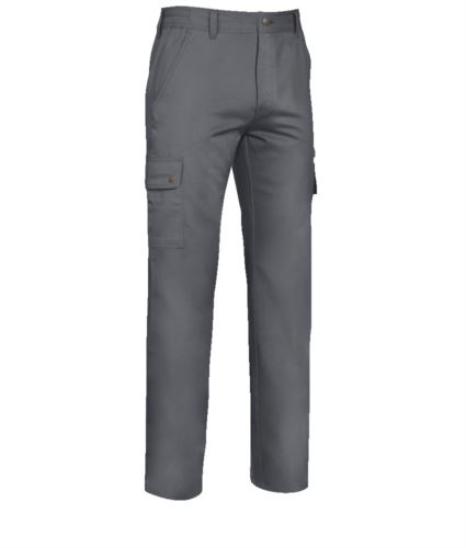 Pantaloni multitasche da lavoro invernali grigio, produzione abbigliamento da lavoro Italia