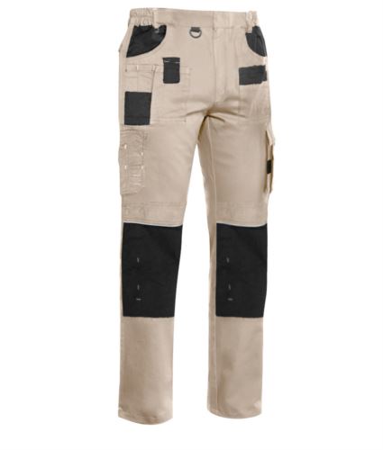 Pantaloni multitasche da lavoro invernali beige, abbigliamento da lavoro tecnico, Abbigliamento da lavoro tecnico, indumenti da lavoro invernali